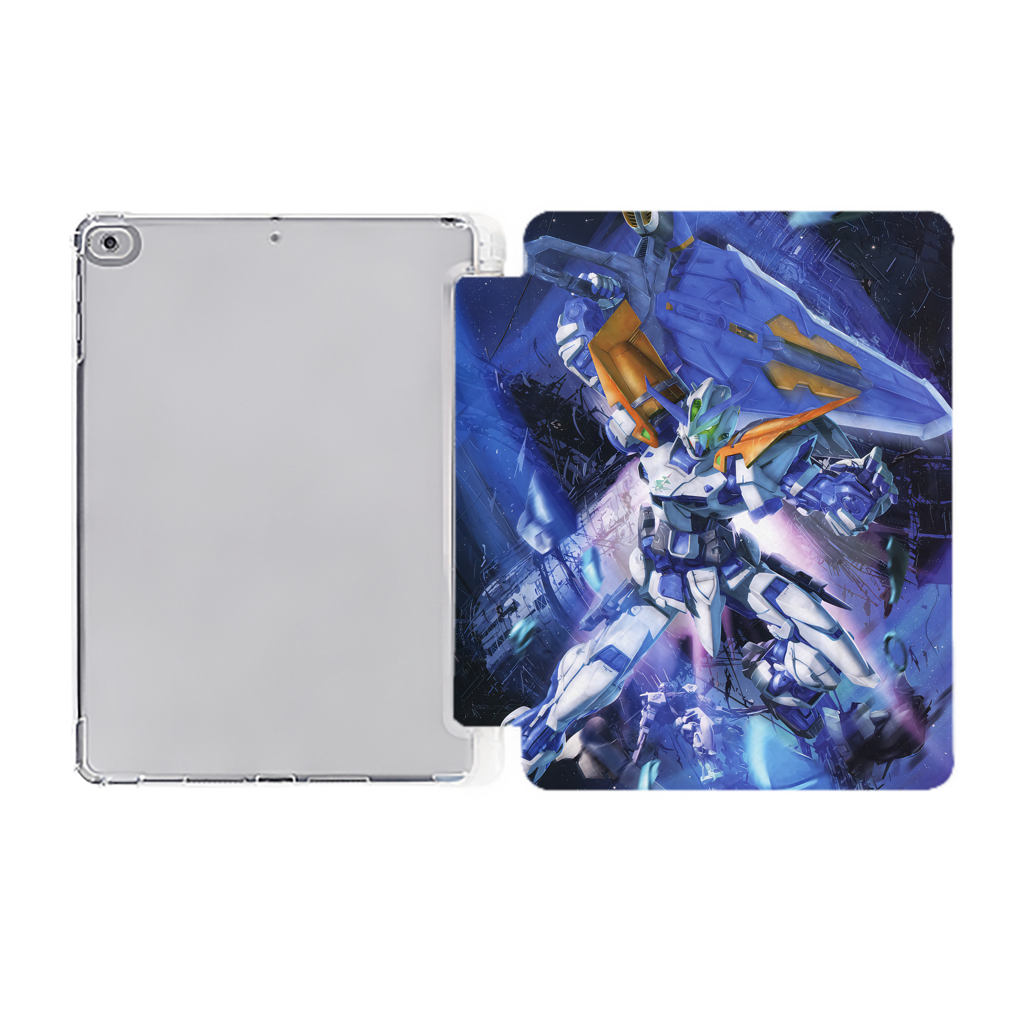 （画像用） 機動戦士ガンダム Mobile Suit Gundam IPad ケース ペン収納付き 三つ折りスタンド PUレザー×シリコン 対応機種9.5/10.5/10.9インチ